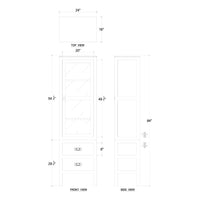 Rattan cabinet dimensions and detailed design layout.