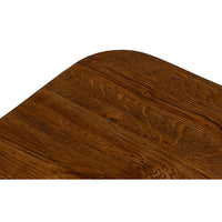 Wooden cube table, close-up top, detailed grain pattern.