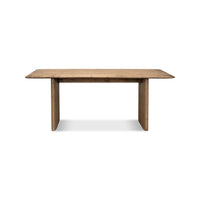 Front view of reclaimed pine dining table, centered alignment.