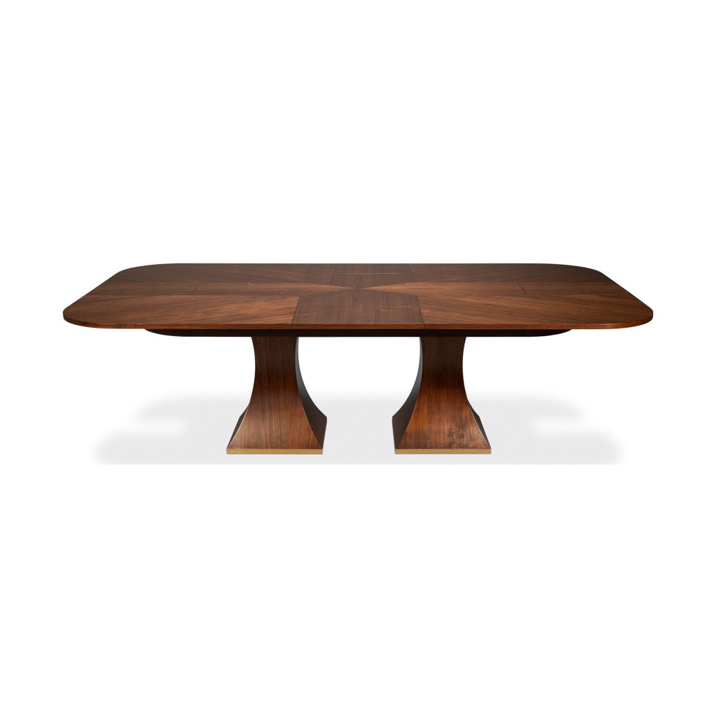 Rectangular walnut jupe dining table alternate angle.