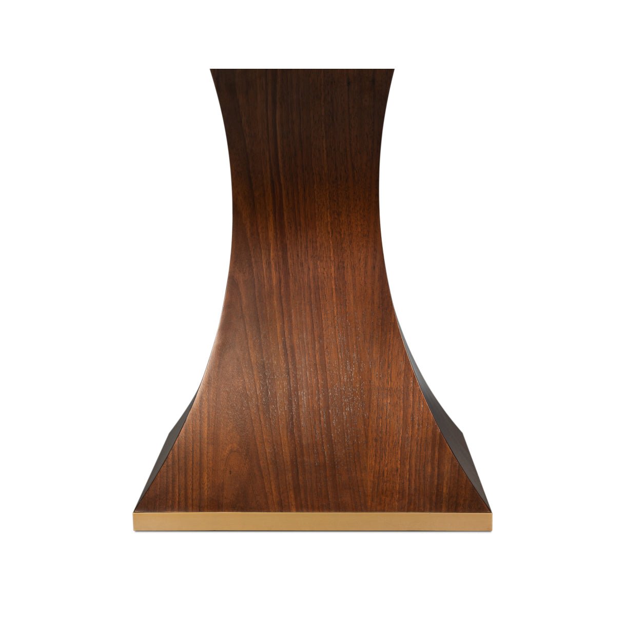 Close-up of dining table pedestal base.