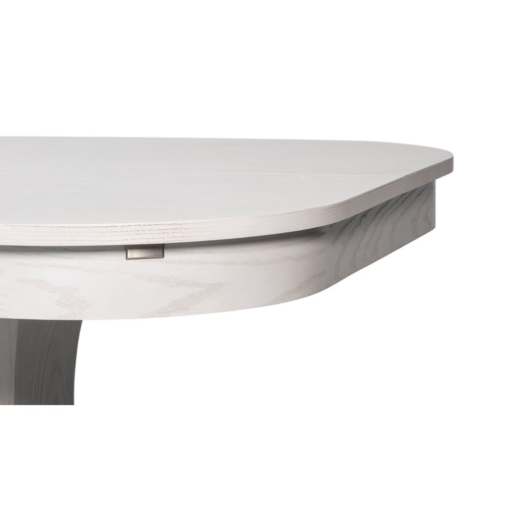 Side view of the dining table edge detail.