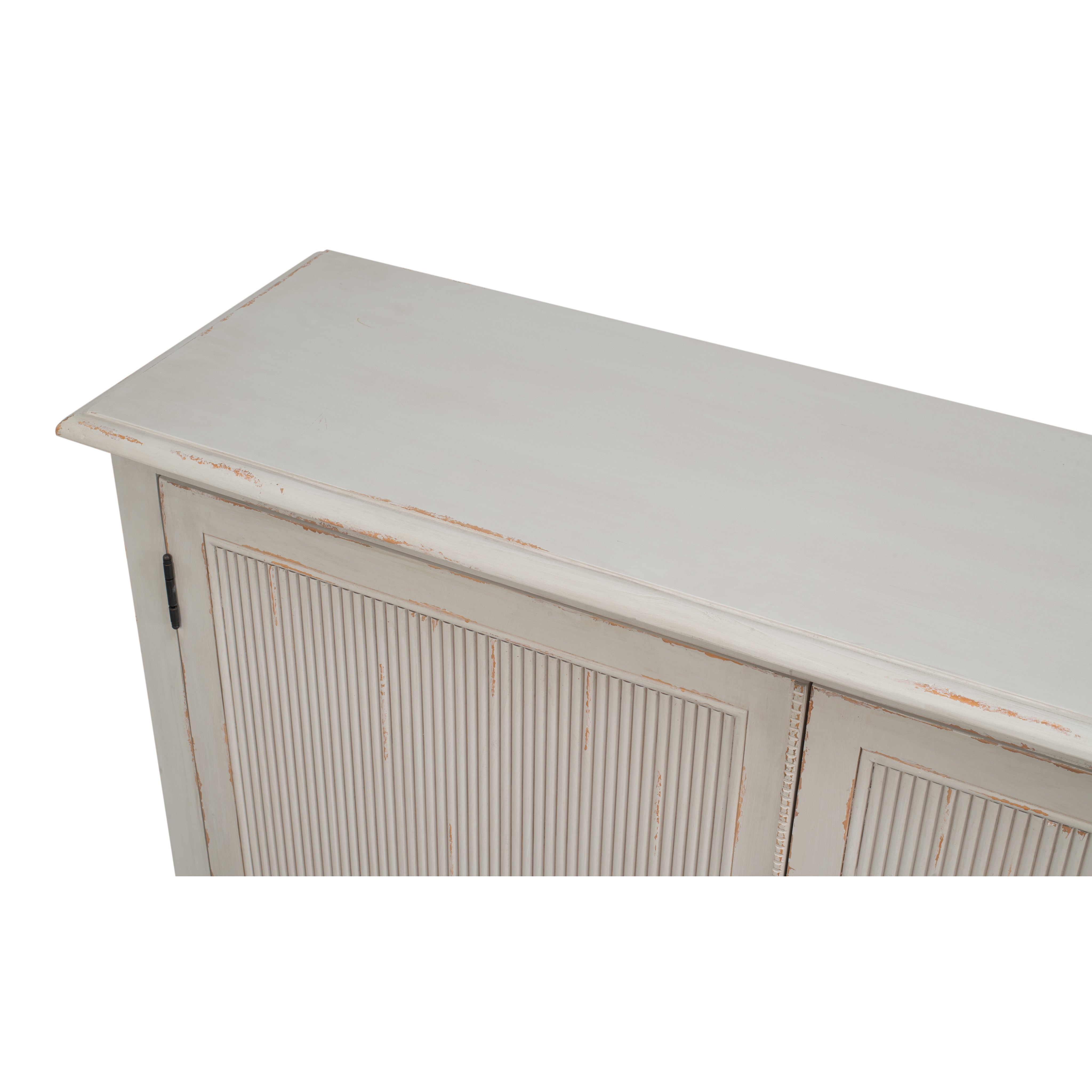 Reeded Gray Sideboard with Two Locking Doors - additional view
