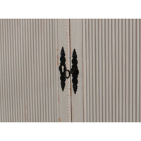 Reeded Gray Sideboard with Two Locking Doors - additional view