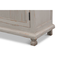 Reeded Gray Sideboard with Two Locking Doors - additional view