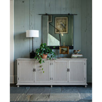 Reeded Gray Sideboard with Two Locking Doors - additional view