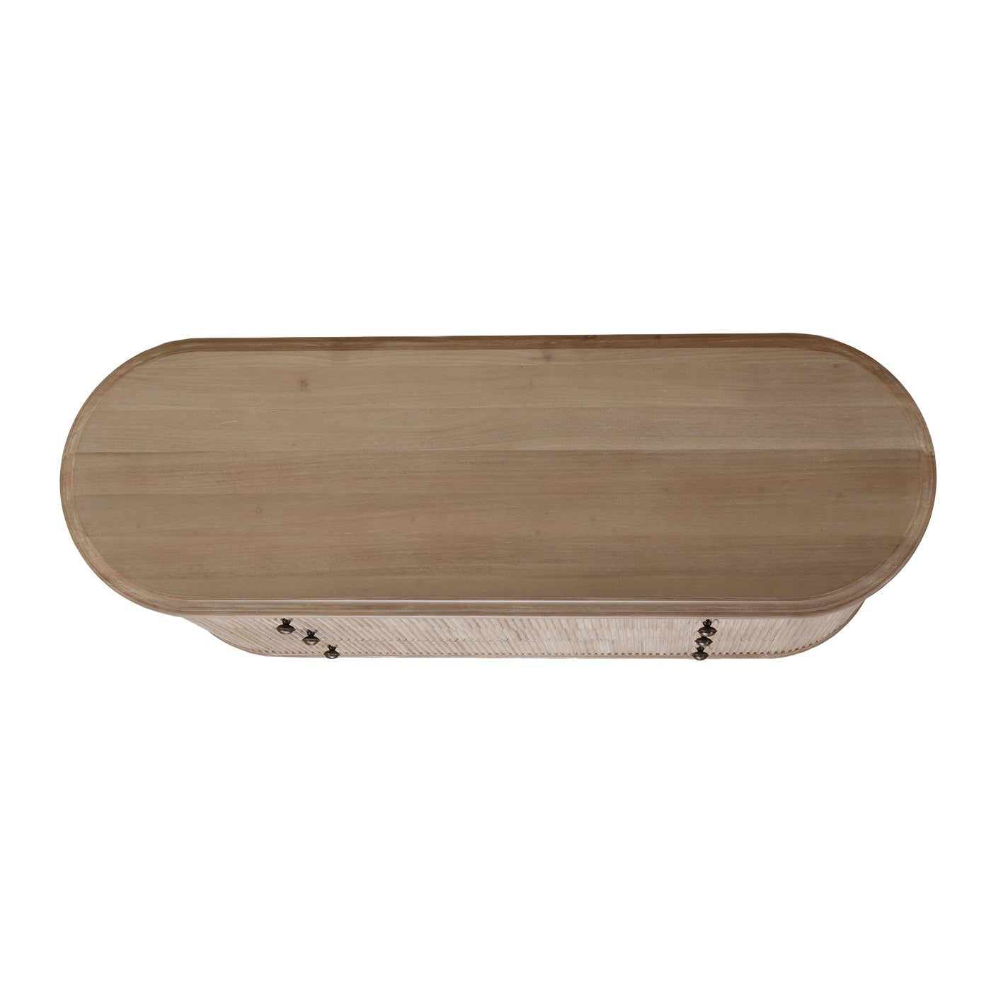 Top view of dresser, oval shape visible.