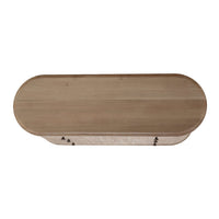 Top view of dresser, oval shape visible.