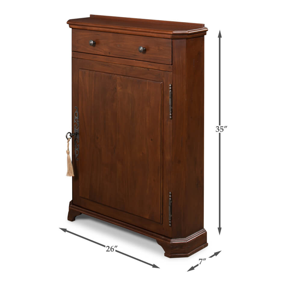 Dimensions displayed for Regence style walnut side cabinet.