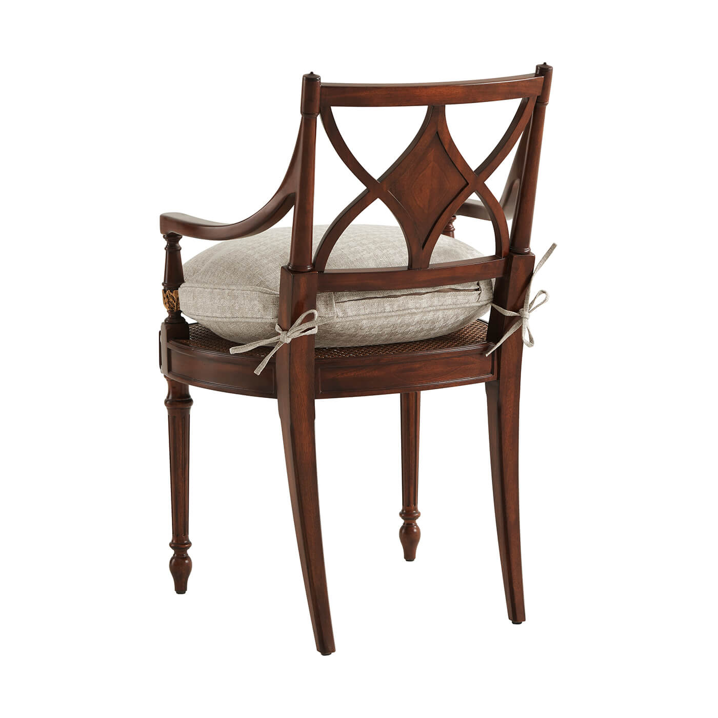 Back view of Regency Armchair with cushion ties.