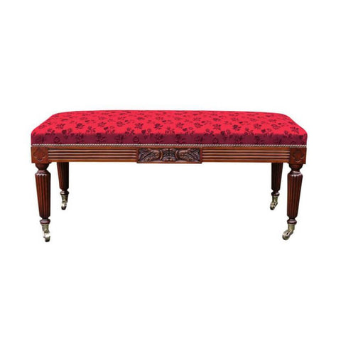 Regency Bench with Carved Oakleaf Motif