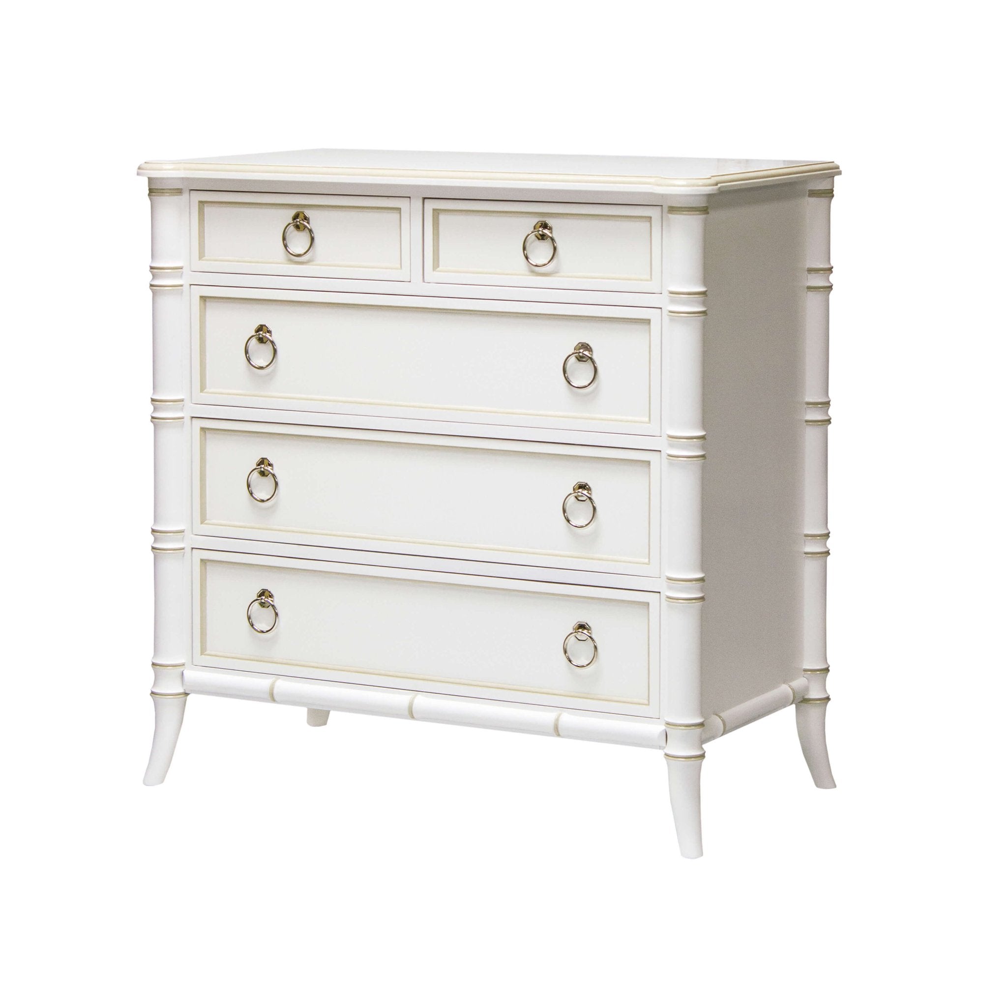 White Regency Brighton style dresser with silver handles.