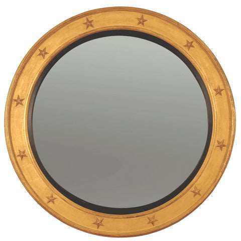 Regency Convex Mirror with Gold Star Decoration