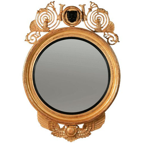 Regency Convex Mirror with Leopard Mask