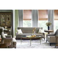 Regency drum end table in a stylish living room.