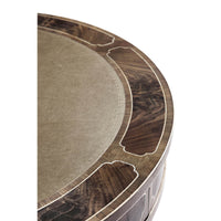 Detailed view of Regency drum end table top.