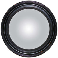 Round Regency ebonized convex mirror front view.