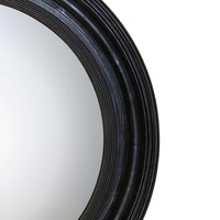 Detailed right side view of Regency ebonized mirror frame.