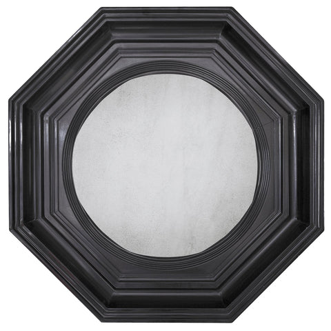 Regency Ebonized Octagonal Convex Mirror