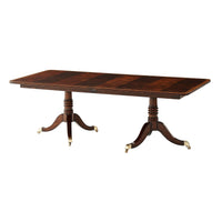 Regency extension mahogany dining table partially extended view.