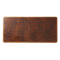Top view of Regency extension mahogany dining table surface.