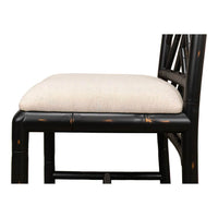 Side view of chair seat cushion and frame.