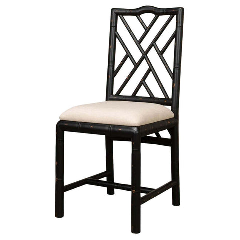 Regency Faux Bamboo Side Chair - Black Finish