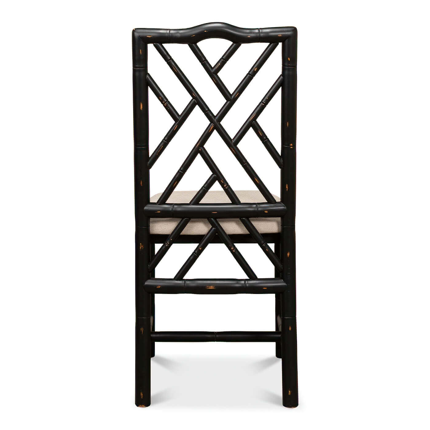 Regency bamboo side chair, rear view.