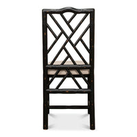 Regency bamboo side chair, rear view.