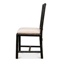 Regency faux bamboo side chair, side profile.