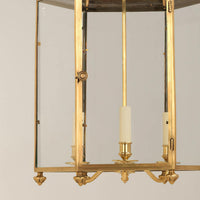 Interior view of medium Regency hall lantern with candles.