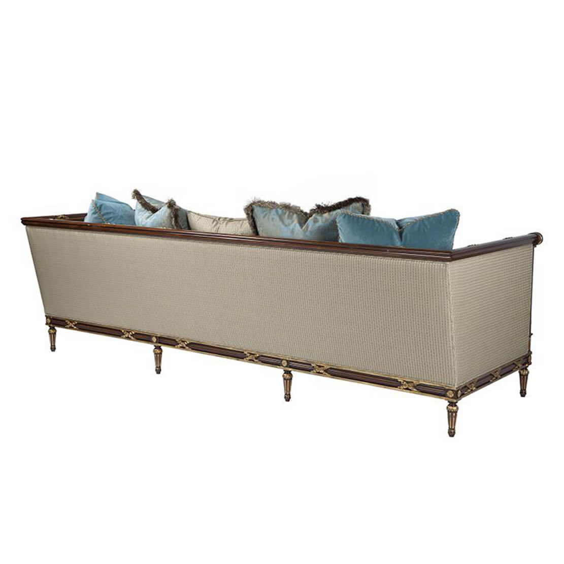Rear view of Regency Long Sofa, elegant design features.