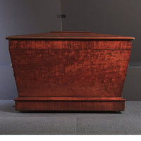 Regency mahogany cellarette, front view with lid.