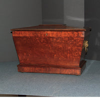 Regency mahogany cellarette, angled side perspective.