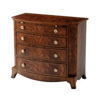 Regency mahogany chest front view with closed drawers.