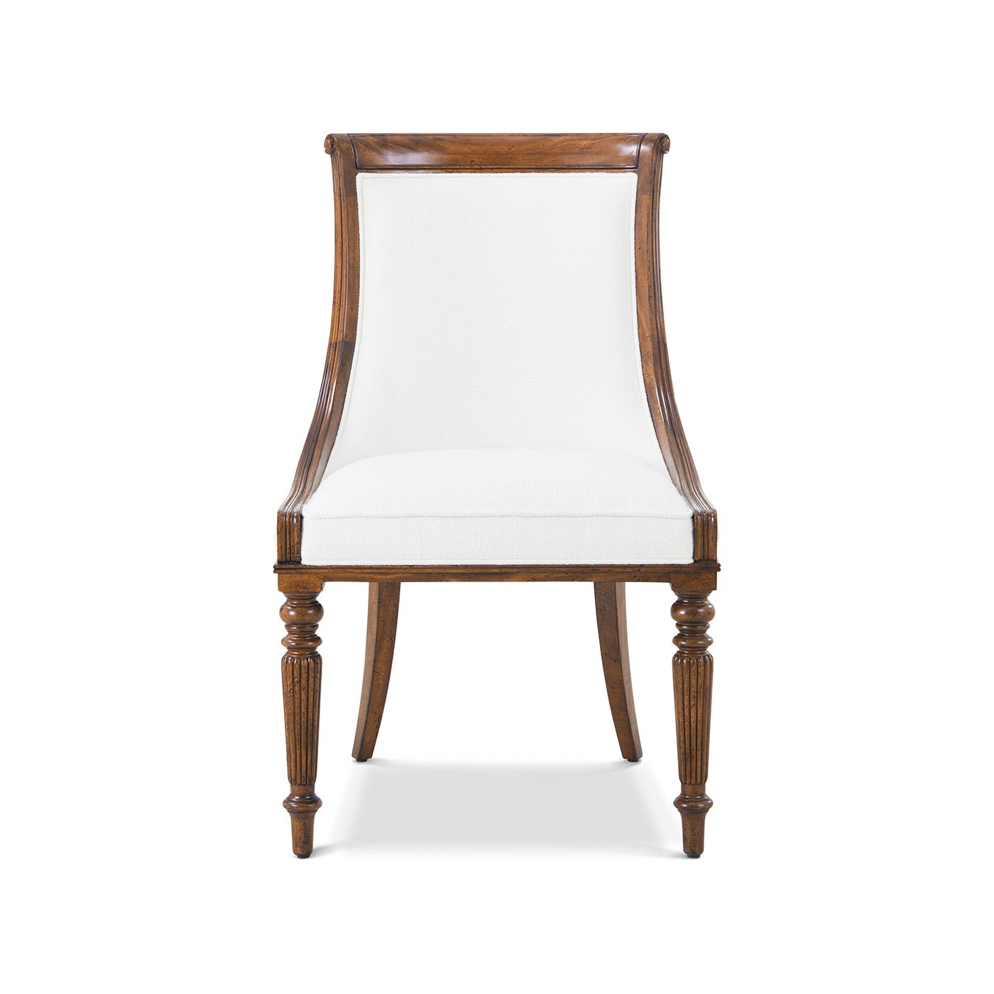 Front view of Regency mahogany dining chair.
