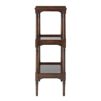 Regency mahogany etagere, side view, elegant structure.