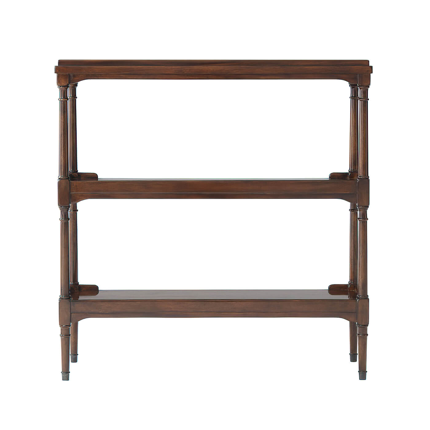 Regency mahogany etagere, back view, classic style shelves.