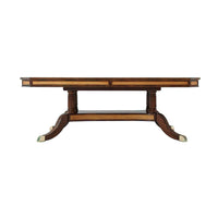 Side profile of Regency mahogany extension dining table.