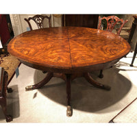 Dining table with split tabletop design.