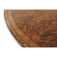 Close-up of mahogany table surface design.