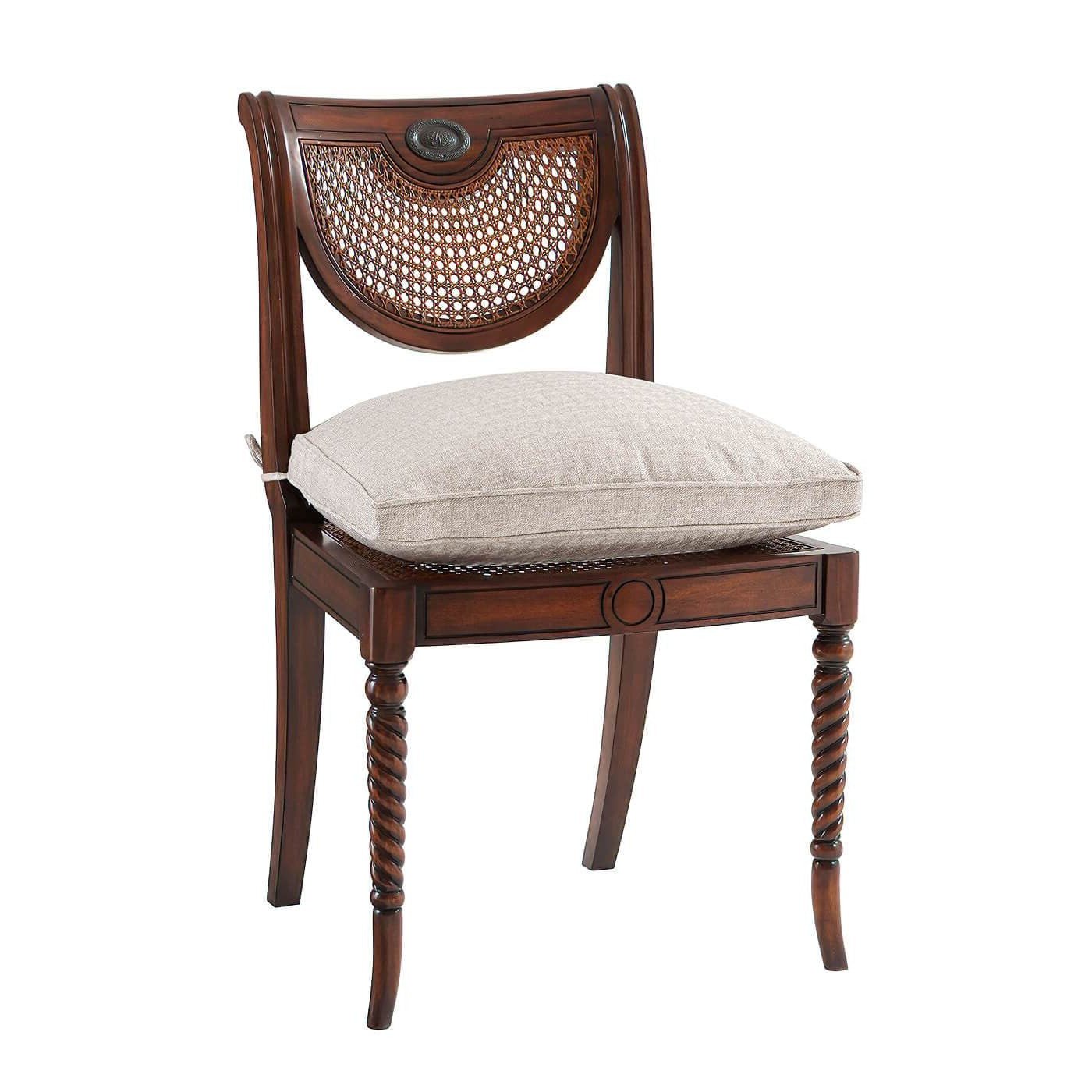 Regency Mahogany side chair with detailed front view.