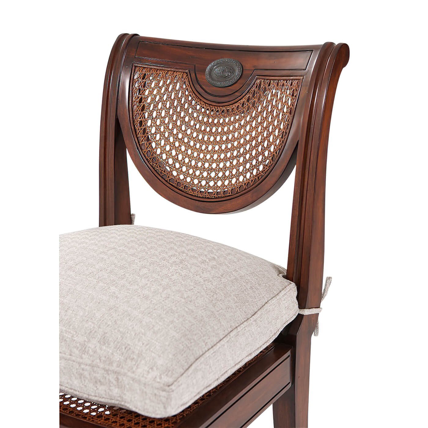 Close-up of chair cushion and backrest design detail.