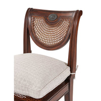 Close-up of chair cushion and backrest design detail.