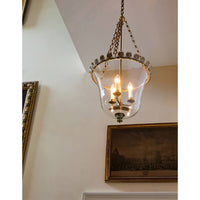 Regency Palmette Cloche Lantern displayed in ceiling interior view