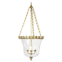 Brass Regency Palmette Cloche Lantern close-up, elegant design