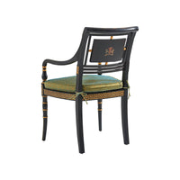 Back view of Regency parcel gilt armchair details.