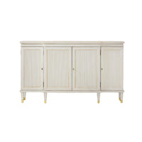 White Regency credenza front view, doors closed, classic design.
