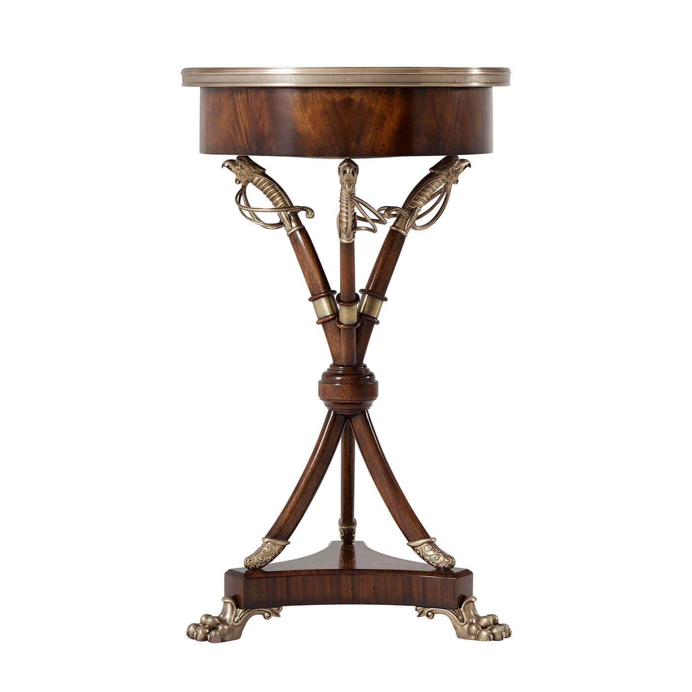 Back view of Regency table, intricate leg design