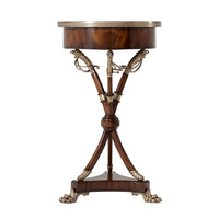 Back view of Regency table, intricate leg design